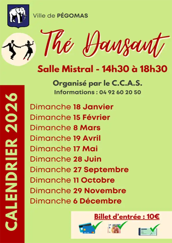 Thé dansant à Pégomas le 29/11/2026